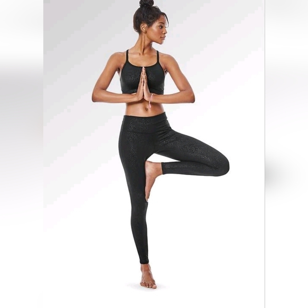 Athleta Black Snake Print Leggings 1x